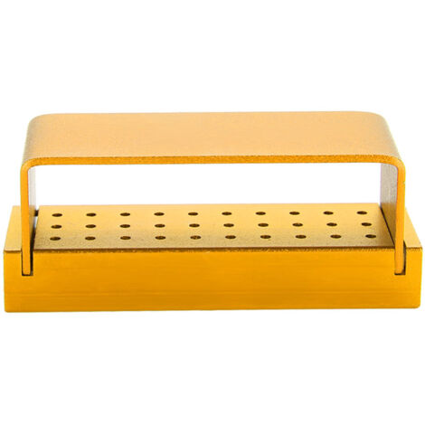 Boîtier de Stérilisation en Aluminium pour Fraises Dentaires, Porte-Bloc Autoclavable, Outil Dentiste Doré (1/5)