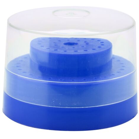 Bloc Porte-Fraises Dentaires Rond 60 Logements pour Instruments (Bleu) (1/5)