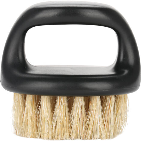 Brosse à Barbe en Poils Naturels pour Coiffure et Entretien, Manche Noir et Poils Blancs (1/5)