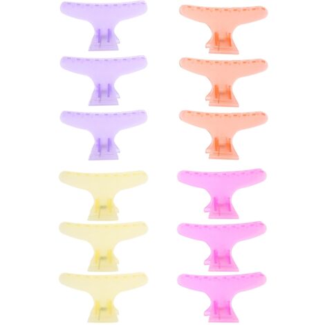 12 pièces Pinces à Cheveux Papillon Outil Coiffure Transparent pour Sectionner et Maintenir (1/5)