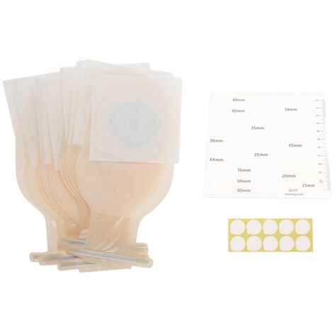 10 pièces Sac de Colostomie à Une Pièce, Poche de Drainage Médicale, Fournitures pour Stomie (1/5)