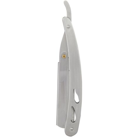 Rasoir de Barbier en Acier Inoxydable avec Lame Remplaçable - Couteau de Rasage Droit Pliable (77) (1/5)
