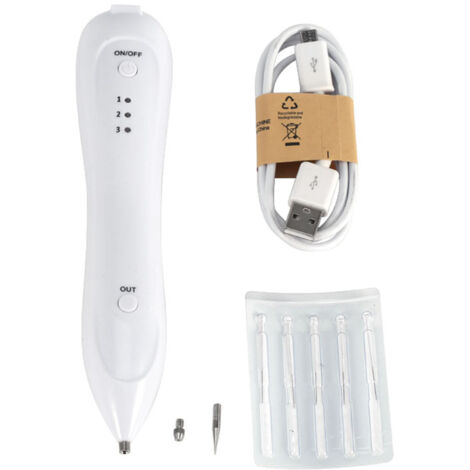 Stylo Électrolyse Portable 3 Niveaux - Élimination Taches de Rousseur et Grains de Beauté - USB Rechargeable
