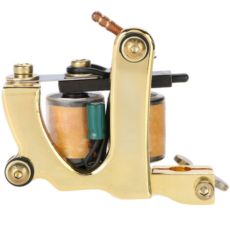 Machine à tatouage professionnelle 10 bobines, pistolet de tatouage manuel pour ombrage et lignes, finition dorée (1/5)