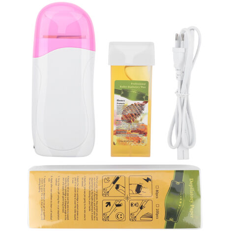Chauffe-Cire Électrique pour Épilation Professionnelle avec 100 Papiers à Cire et Kit Complet