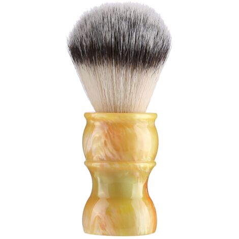Brosse à barbe manuelle professionnelle en poils de nylon dense pour moustache - Jaune (1/5)