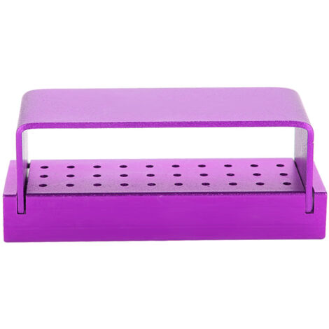 Boîtier de Stérilisation Aluminium pour Fraises Dentaires, Porte-Blocs Autoclavable, Outil Dentiste Violet (1/5)