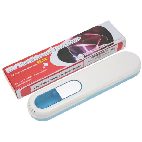 Boîte de Stérilisation à UV pour Brosses à Dents Portable, Désinfectant Bleu pour Têtes de Brosse (1/5)