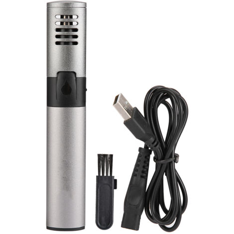 Tondeuse Nasale Électrique USB Rechargeable - Coupe Précise - Portable - Machine à Tailler les Poils du Nez - Gris Argenté