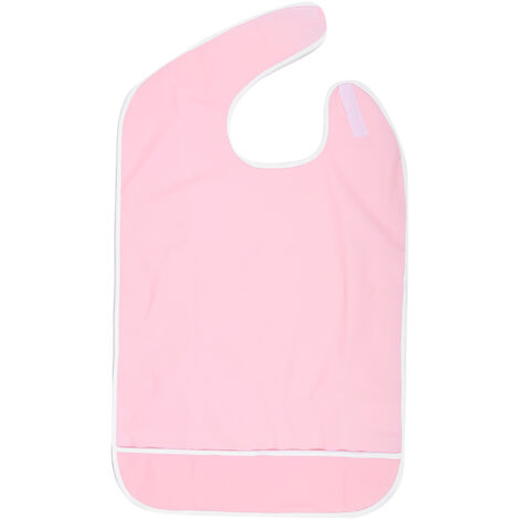 Tablier de repas adulte réutilisable imperméable - Protection anti-taches pour personnes âgées (Orange/Rose 50x80 cm) (1/5)