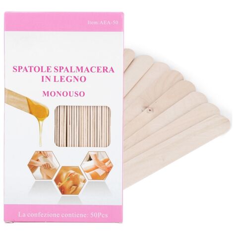 50 bâtonnets applicateurs en bois pour cire épilatoire jetable - Spatule d'épilation - Outil de dépilation (1/5)