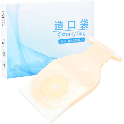 10 Pièces Sac de Colostomie Jetable, Poche de Drainage Médicale, Ensemble pour Stomie (1/5)