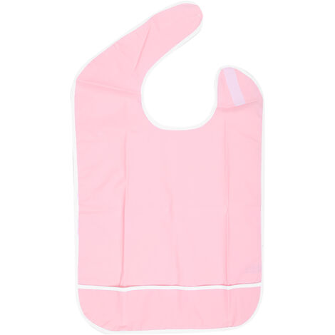 Tablier de repas imperméable réutilisable pour adultes et personnes âgées – Protection anti-taches (Orange/Rose, 45x65 cm) (1/5)