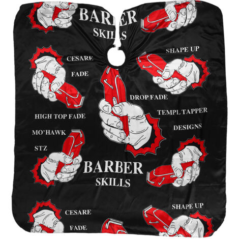 Tablier de coiffure imperméable et respirant, Cape de salon pour coupe de cheveux (160x140cm) Noir (1/5)