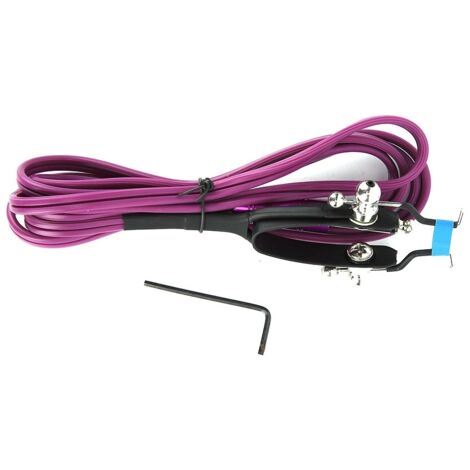 Alimentation pour machine à tatouage 1,8 m avec cordon en silicone et pince (Violet) (1/5)