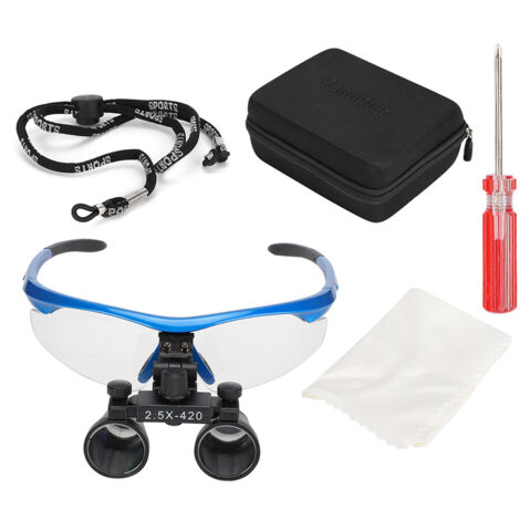 Loupe Dentaire Professionnelle 2.5X avec Monture Tête pour Chirurgie et Soins Dentaires (1/5)