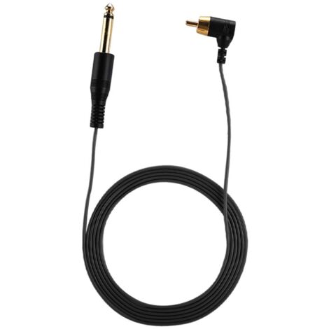 Câble RCA à Angle Droit pour Machine à Tatouage - Accessoire Alimentation (Noir) (1/5)