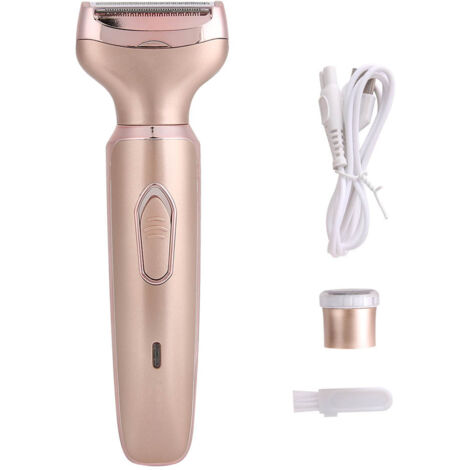 Rasoir Électrique 2-en-1 USB pour Épilation Intime Femme - Multifonctionnel - Rose Doré (1/5)