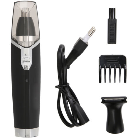 2 en 1 Tondeuse à Poils de Nez Électrique Multifonctionnelle avec Coupe-Patrons et Adaptateur UE 220-240V Noir (1/5)