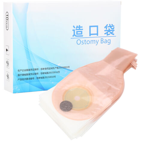 10 Pièces Poche de Colostomie Drainable, Système Une Pièce Fournitures Médicales Stomie (1/5)