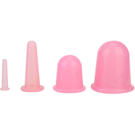 4 pièces Ventouses de Massage Facial pour Lifting et Raffermissement de la Peau - Rose (1/5)