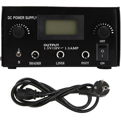 Alimentation Tatouage LCD Régulateur pour Machine à Tatouer Liner Shader avec Prise UE (1/5)