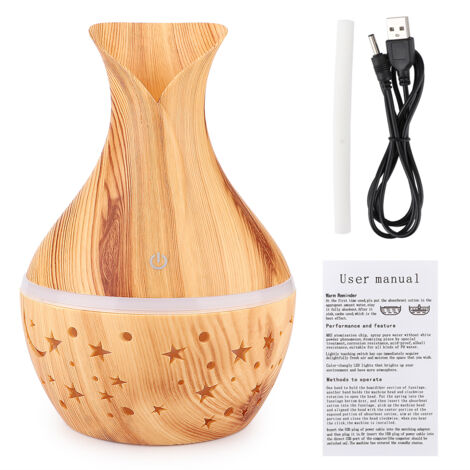 Diffuseur d'huiles essentielles 300ml - Ultrasonique, Brumisateur d'arômes et Humidificateur d'ambiance (1/5)