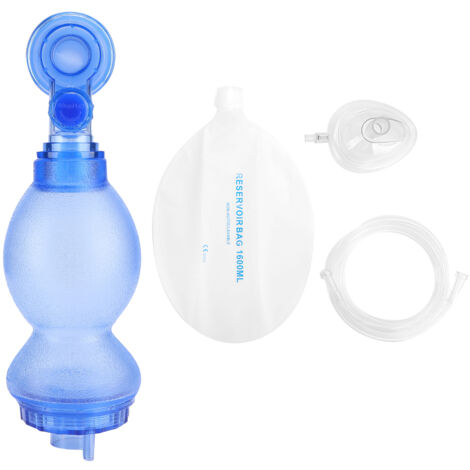 Kit de masque de réanimation manuelle en PVC pour nourrissons avec sac respiratoire bleu (1/5)