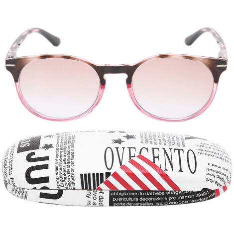 Lunettes de lecture anti-fatigue visuelle pour presbytes, cadre transparent rose + étui inclus (1/5)