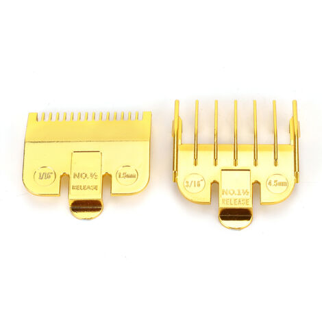 Peigne guide de positionnement pour tondeuse à cheveux vintage, peigne à dents plaquées or, accessoire de coupe (1/5)
