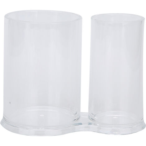 Boîte de Rangement Transparente pour Coton-Tiges Double Cylindre avec Couvercle (1/5)