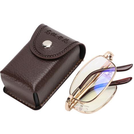 Lunettes de lecture anti-lumière bleue pour presbytes, réglables et anti-fatigue, unisexe, cadre doré (+150) (1/5)