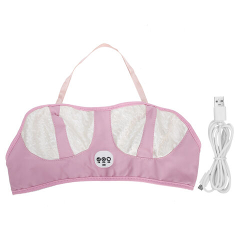 Machine de Massage Poitrine Électrique pour Augmentation Mammaire, Soutien-Gorge Vibrant Rose/Blanc (Type Branchement) (1/5)