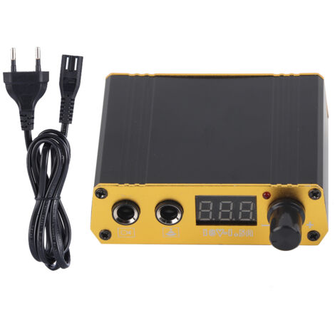 Alimentation Professionnelle pour Machine à Tatouage Mini, Affichage LCD, 100-230V, Prise UE, Noir (1/5)