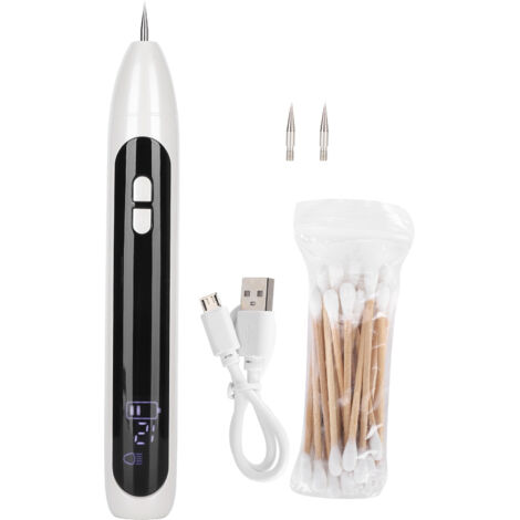 Stylo Éliminateur de Taches Sombres 12 Vitesses, Appareil de Traitement des Grains de Beauté et Verrues (Blanc) (1/5)