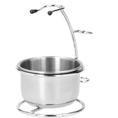 Support de Rasoir en Métal avec Bol et Porte-Brosse, Support pour Savon à Barbe en Acier Inoxydable (1/5)