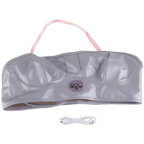 Appareil de Massage Vibrant pour Poitrine, Massage Thermique et Galbe - Rechargeable Gris Argent