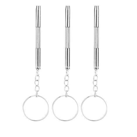 Tournevis Double Tête Mini 3 Pièces pour Lunettes et Montres avec Porte-Clés - Outils de Réparation (1/5)