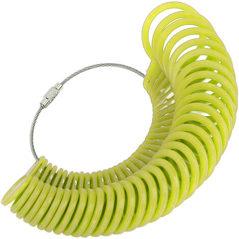 Jauge de Taille de Doigt Professionnelle en Plastique Léger pour Mesurer les Bijoux Hommes Femmes Vert (1/5)