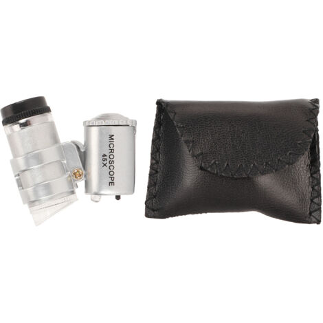 Microscope de Poche 45x Mini avec LED pour Bijoux et Monnaies, Loupe Portable Réglable (1/5)