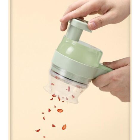 Ensemble De Trancheuse  Lgumes Lectrique Outil Coupe Lgumes Lgumes En Spiraliseur Portable Coupe-fruits Multifonctions Avec Rcipient Et Brosse De (1/5)