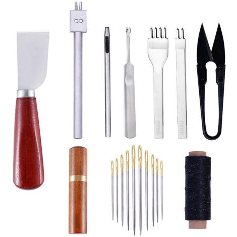 cuir Outils Kit Dequantit Voir Le Graphique Rparation  La Main Artisanat Cuir Fil Cir 8 Couleur Avec Aiguilles  Coudre Ciseaux Ruban  Mesurer Pour (1/5)