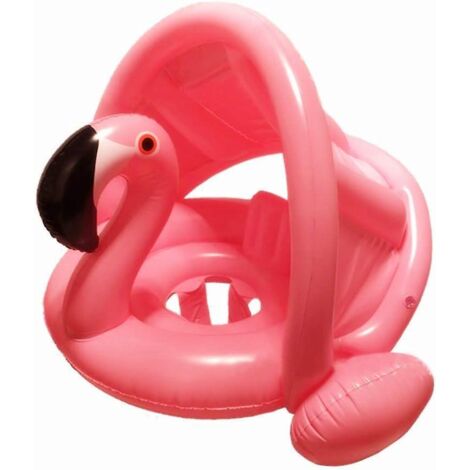 flamant Flotteur De Piscine Pour Bb Avec Auvent,boue Sige Gonflable Piscine Gonflable Enfant Bbs 6 - 48 Mois Baignoire Piscine Pvc Matriel(rose), (1/5)