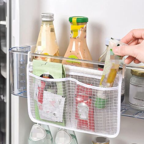 rangement Suspendu Pour Rfrigrateur (blanc) - Double Compartiment - Rangement Suspendu - Trou Mural (1/5)