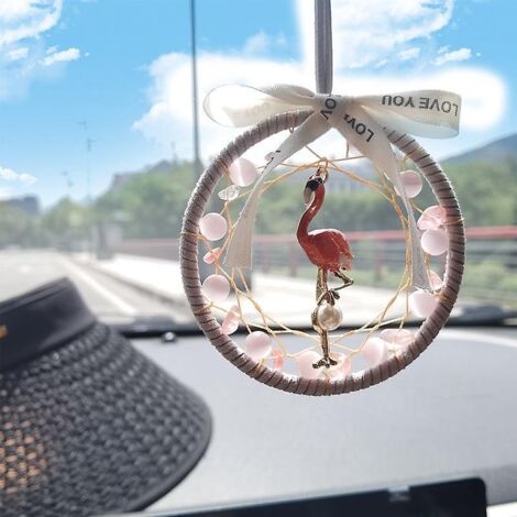 voiture Suspendue Flamants Roses Ornement Miroir De Voiture Suspendu Pendentif Pendentif Voiture Intrieur Dcoration Automatique Accessoires (1/4)