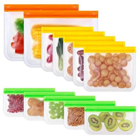 sac Congelation Reutilisable,12pcs Sac Stockage Nourriture Rutilisables,peva Sac De Conservation Nourriture Rutilisables Pour Conservation Lgumes, (1/5)