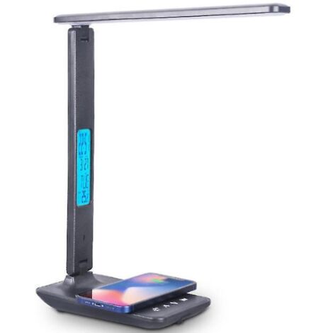 (norme Europenne) Lampe De Bureau De Protection Des Yeux De Charge Sans Fil Pour Tlphone Portable 10w - Noir, Cran Pliant Simple Et Cratif