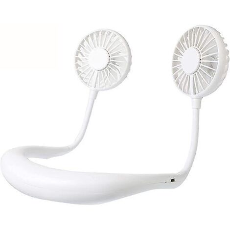 (blanc) Ventilateur De Cou Portable, Ventilateur Rechargeable Usb Avec 3 Vitesses Rglables, Ventilateur De Cou Portable Rechargeable Avec Lumire L (1/5)