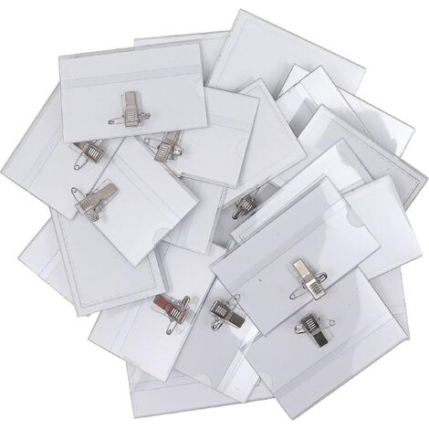 porte-noms Horizontaux En Plastique (lot De 50) - 9 X 6 Cm - Porte-noms Impermables En Pvc Transparent Pour Les Infirmires, Les Coles, Les Entrepr (1/4)