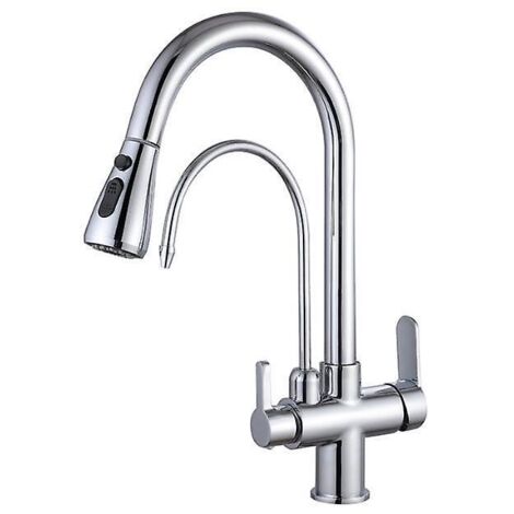 mitigeur De Cuisine,mlangeur D'vier Coulissant En Laiton Pour Eau Chaude Et Froide Avec Robinet D'eau Potable (1/5)